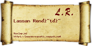 Lassan Renátó névjegykártya